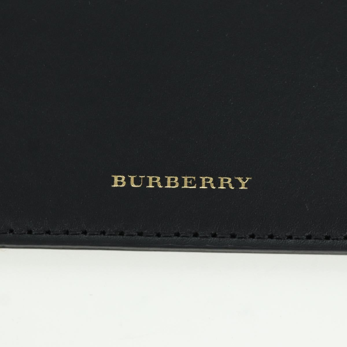 BURBERRY bucket Shoulder Bag Leather Black Gold Auth am10807V