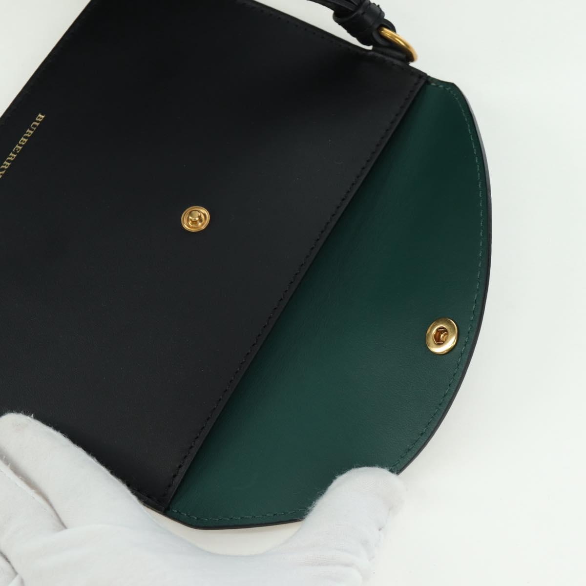 BURBERRY bucket Shoulder Bag Leather Black Gold Auth am10807V