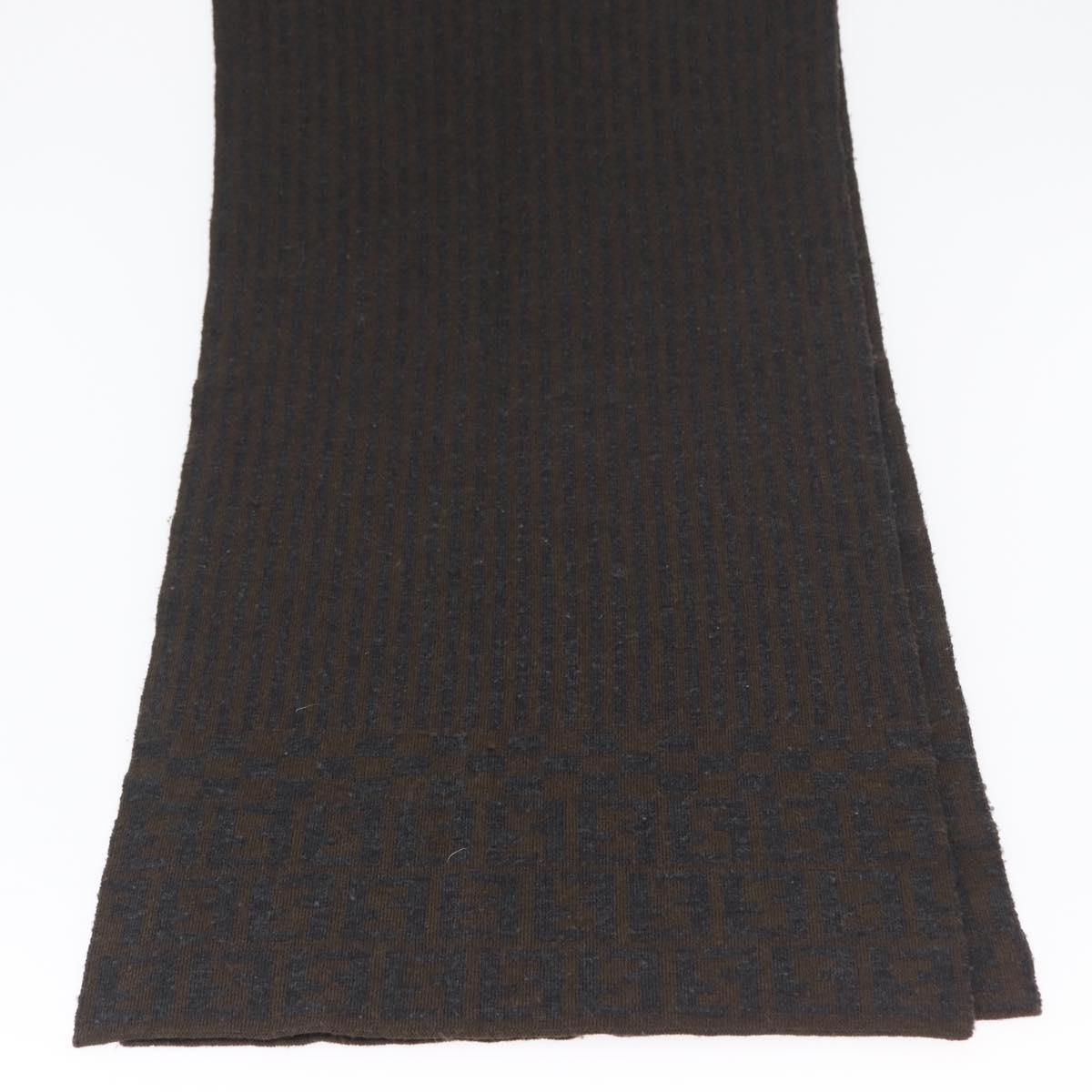 FENDI Zucca Scarf Wool Brown Auth am10811