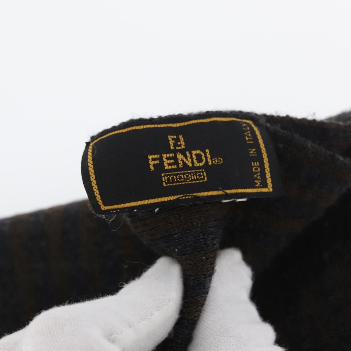 FENDI Zucca Scarf Wool Brown Auth am10811