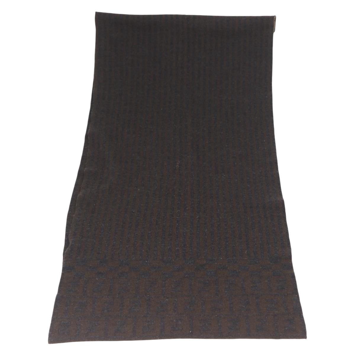FENDI Zucca Scarf Wool Brown Auth am10811