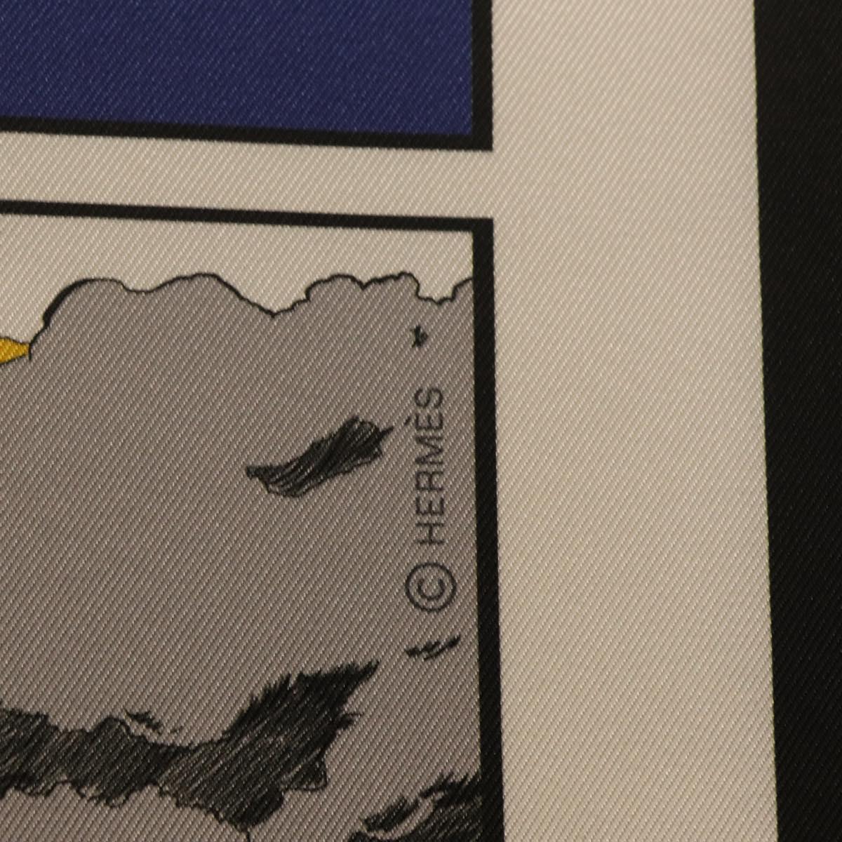 HERMES Carre 90 Scarf ""DOUBLE FACE WOW"" Silk Multicolor Auth am10818SAM