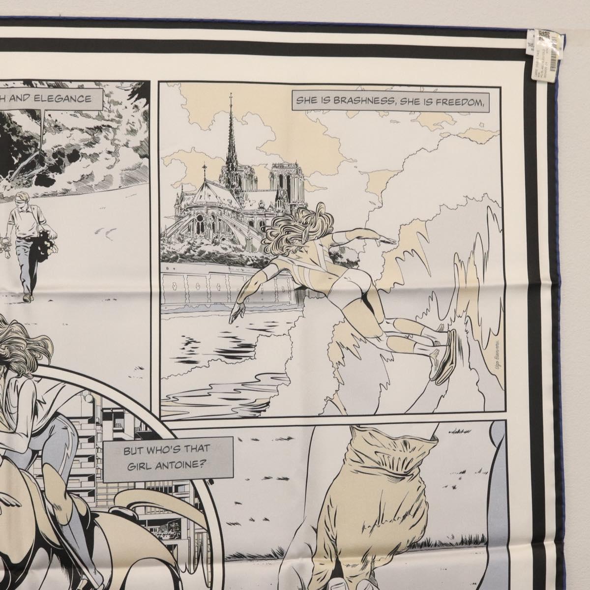 HERMES Carre 90 Scarf ""DOUBLE FACE WOW"" Silk Multicolor Auth am10818SAM