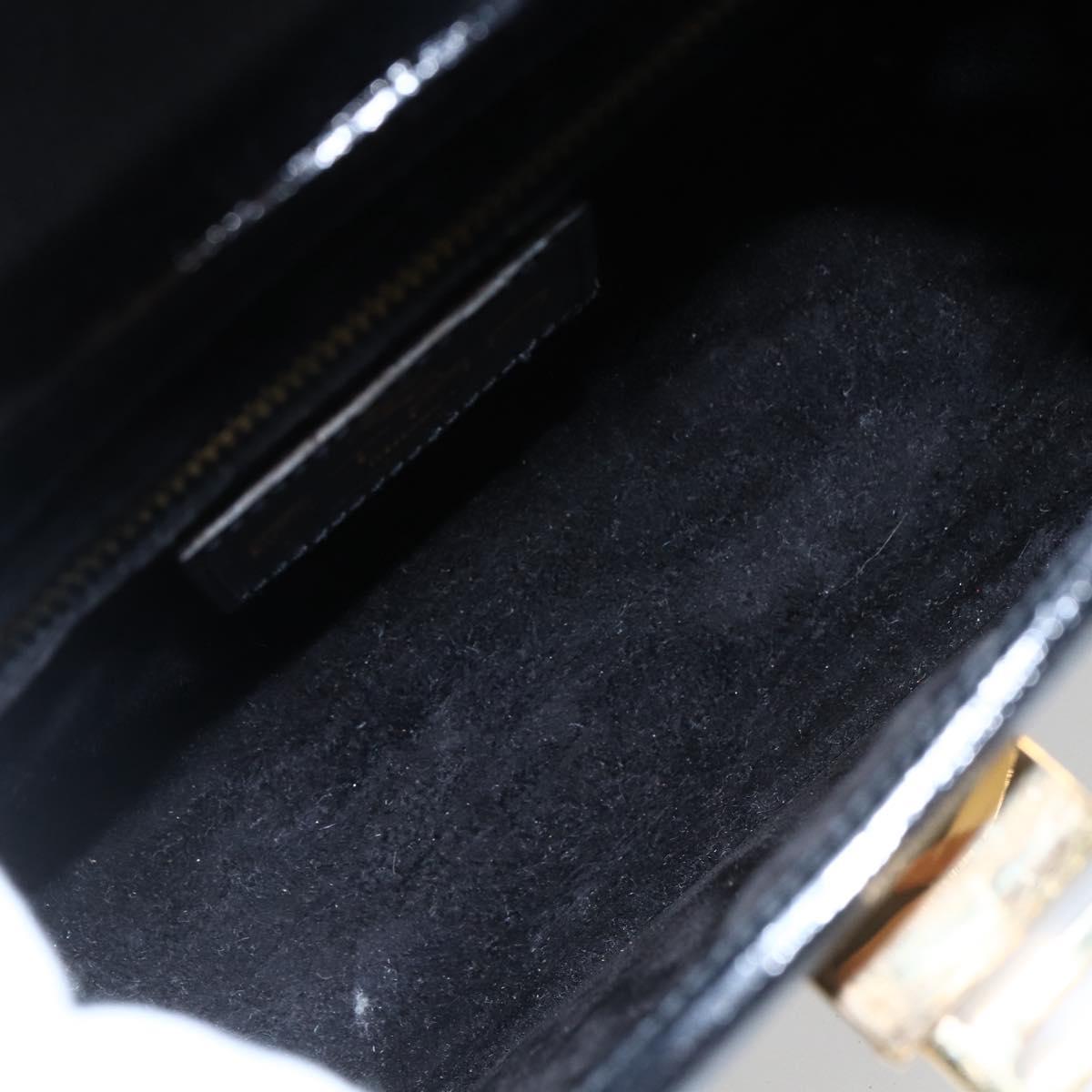 ETRO Hand Bag Leather 2way Black Gold Auth am10819V