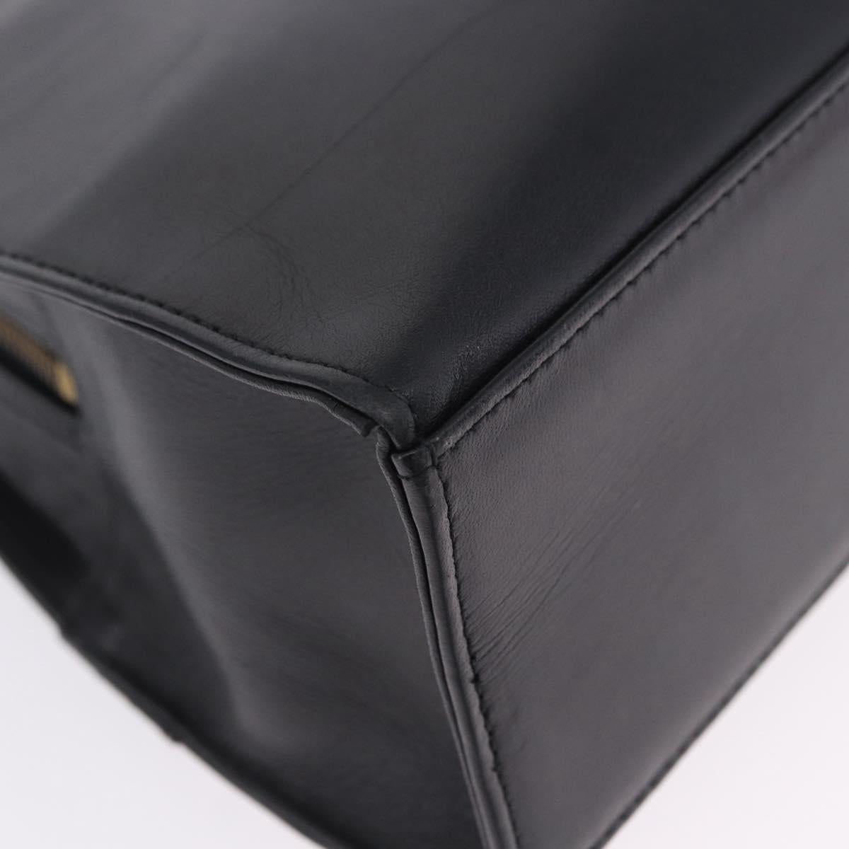Gianni Versace Sunburst Tote Bag Leather Black Gold Auth am10821A