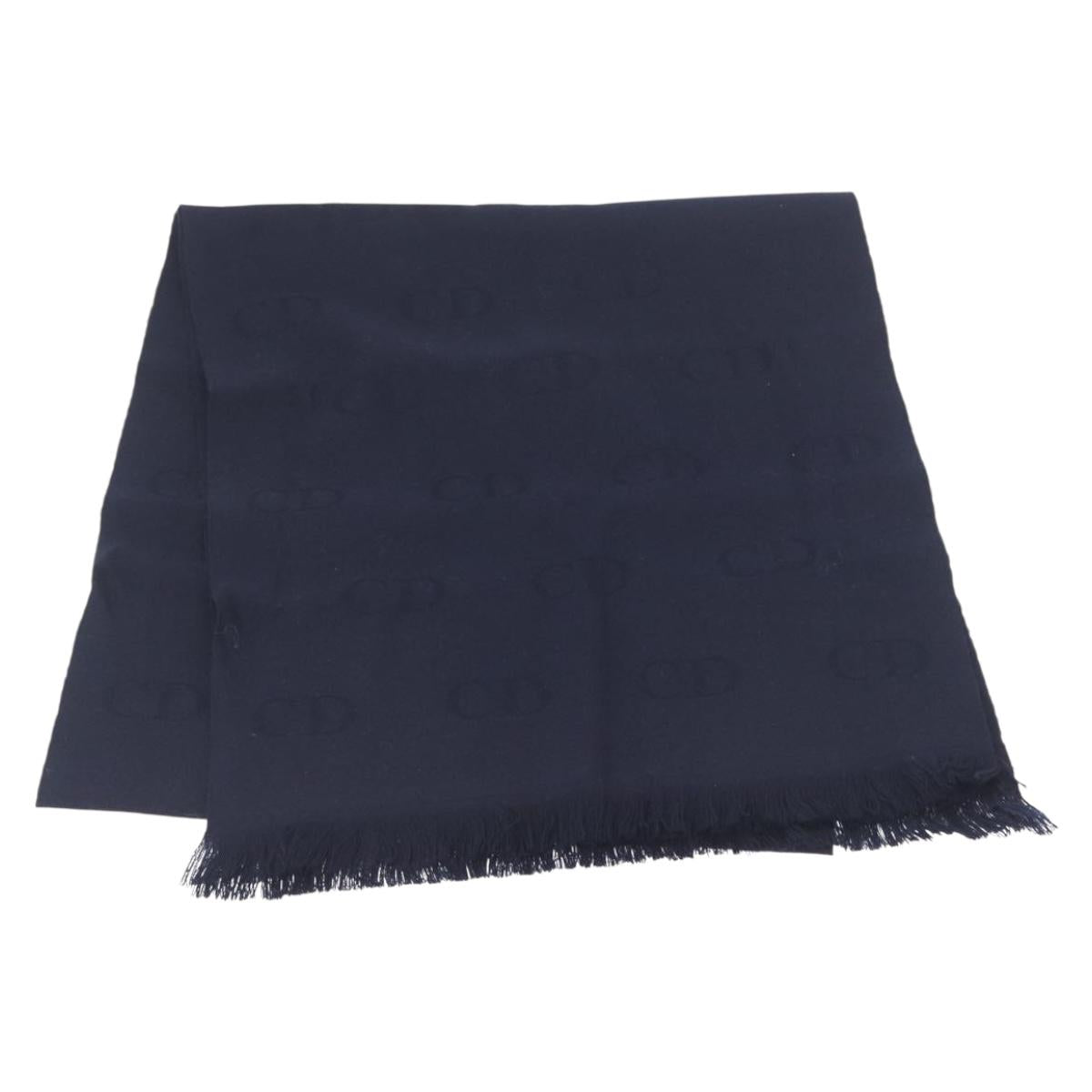 Christian Dior Scarf Wool Navy Auth am10825V