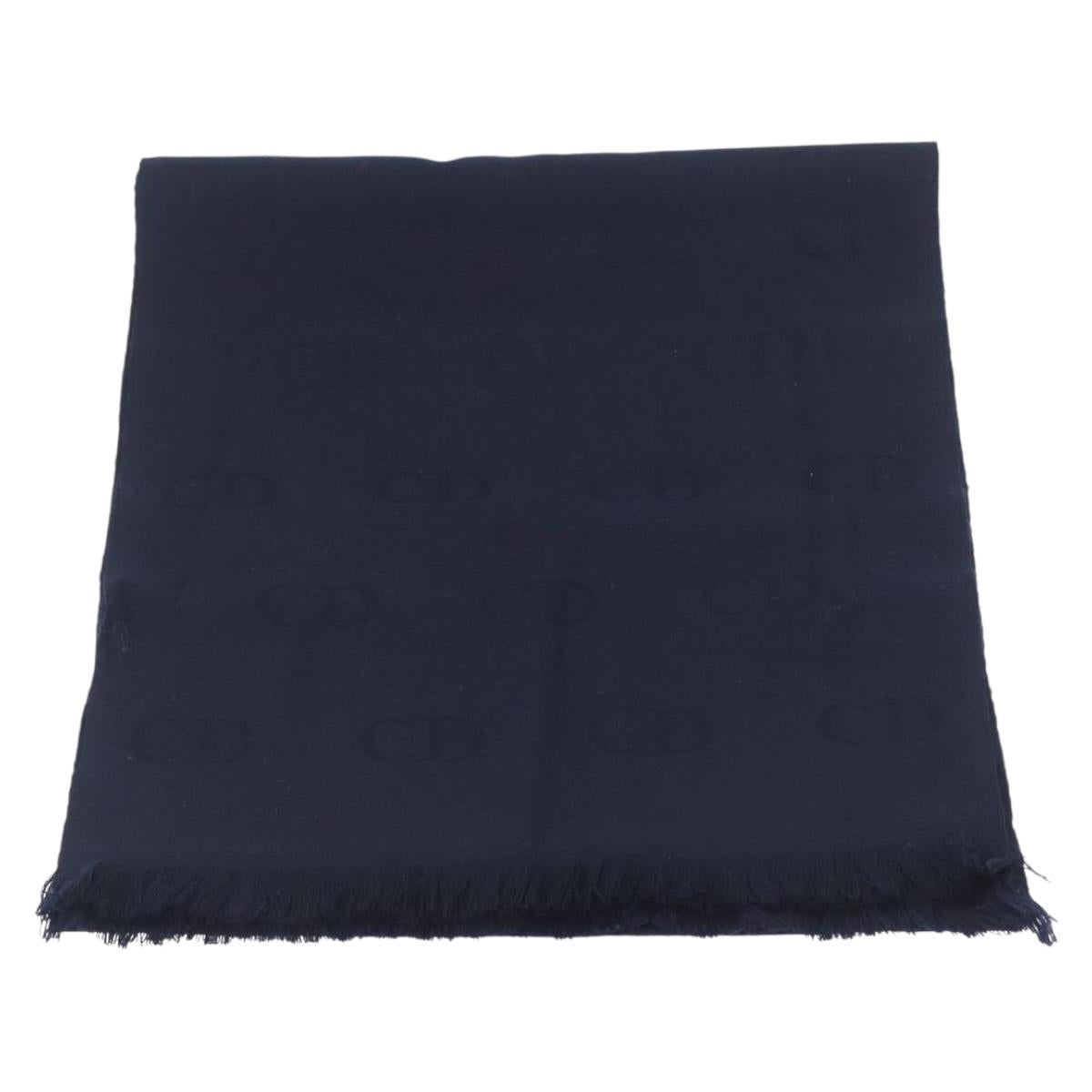Christian Dior Scarf Wool Navy Auth am10825V