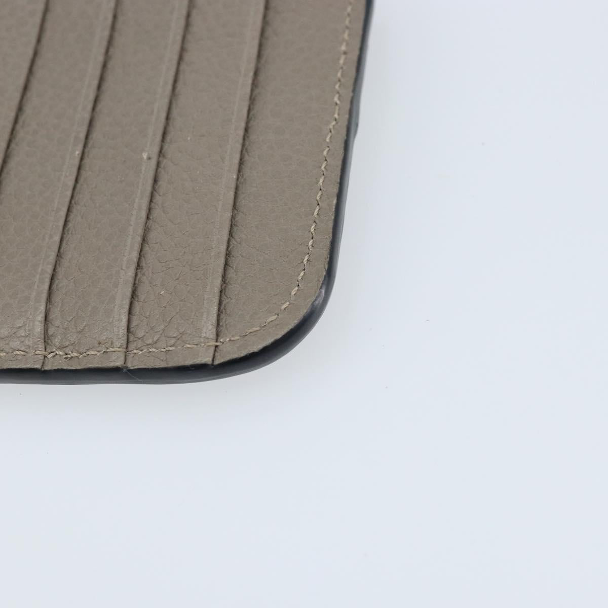 Chloe Coin Purse Leather Gray Gold Auth am10826V