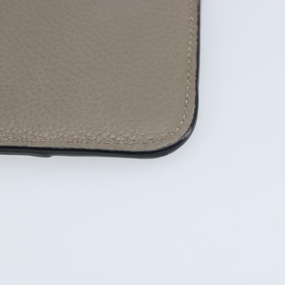 Chloe Coin Purse Leather Gray Gold Auth am10826V