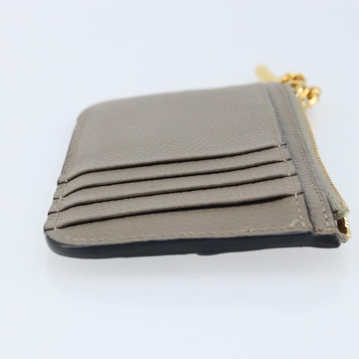 Chloe Coin Purse Leather Gray Gold Auth am10826V