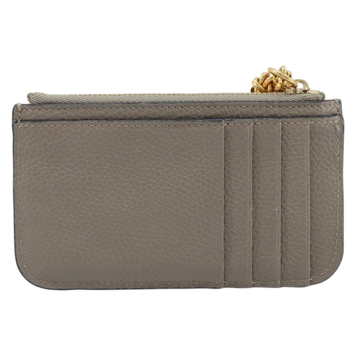Chloe Coin Purse Leather Gray Gold Auth am10826V