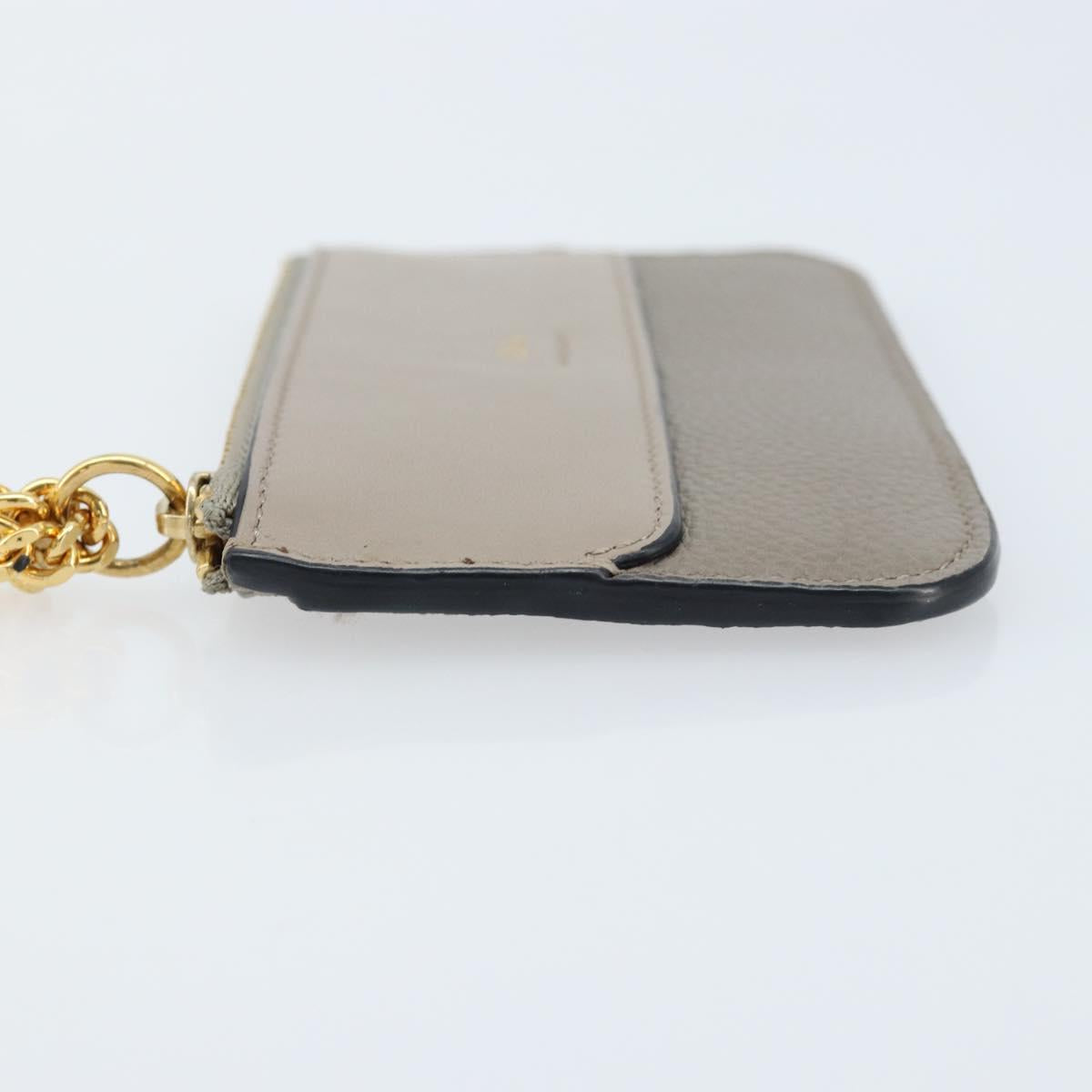 Chloe Coin Purse Leather Gray Gold Auth am10826V