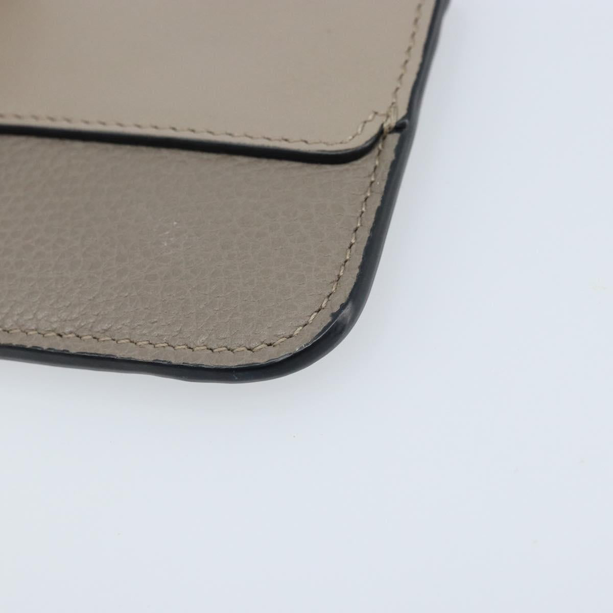 Chloe Coin Purse Leather Gray Gold Auth am10826V