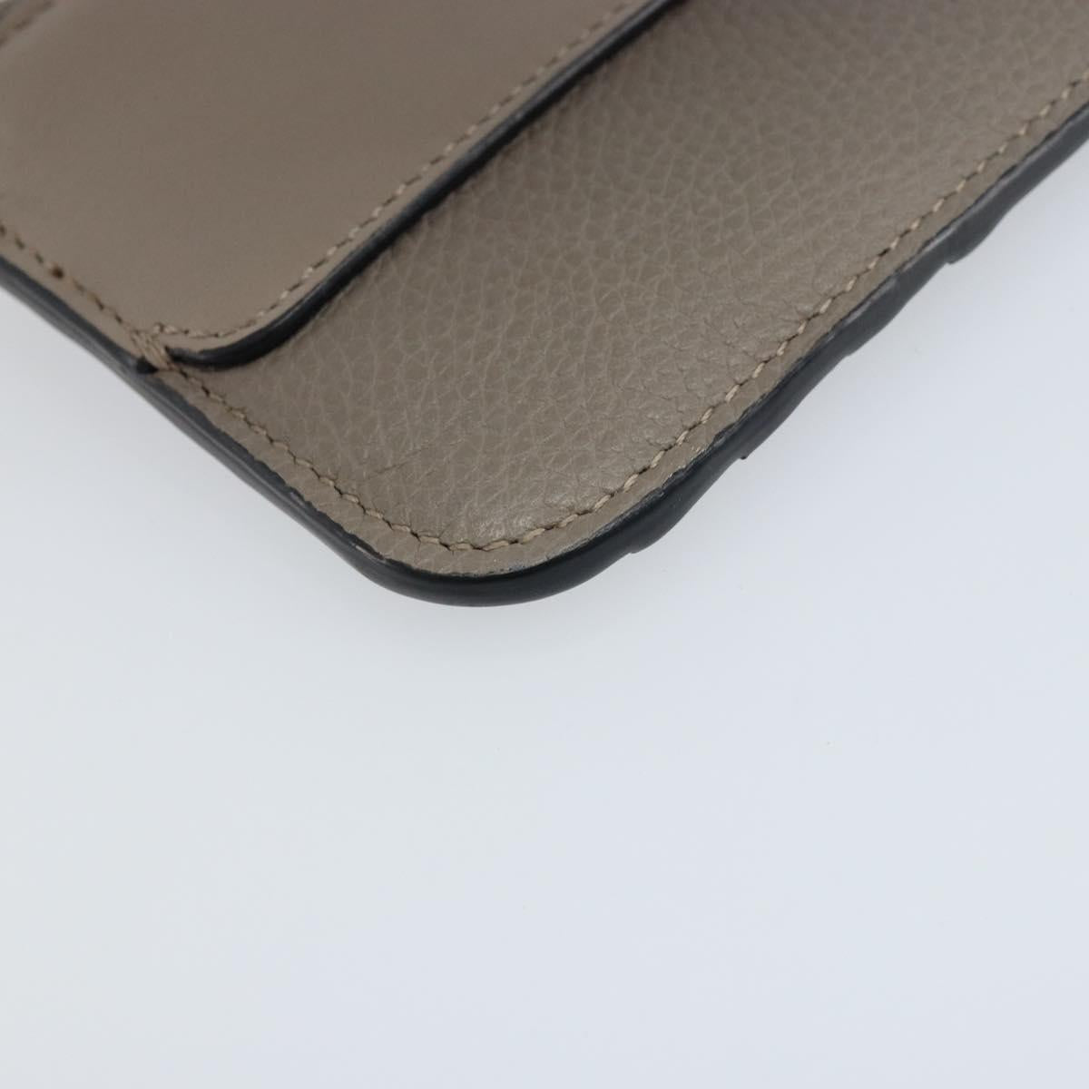 Chloe Coin Purse Leather Gray Gold Auth am10826V