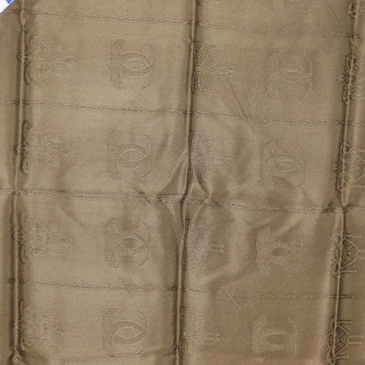CARTIER Scarf Silk Khaki Auth am10834V