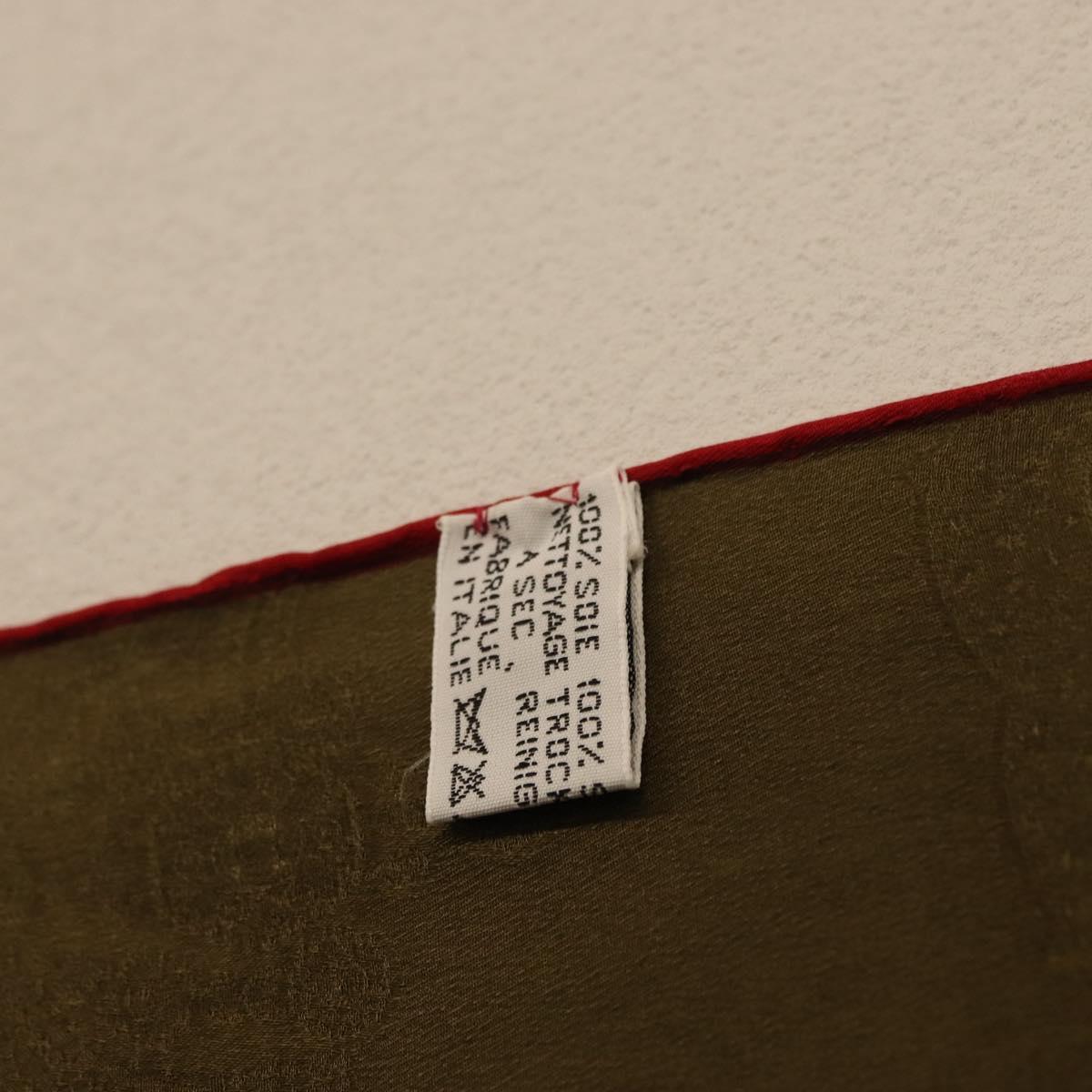 CARTIER Scarf Silk Khaki Auth am10834V