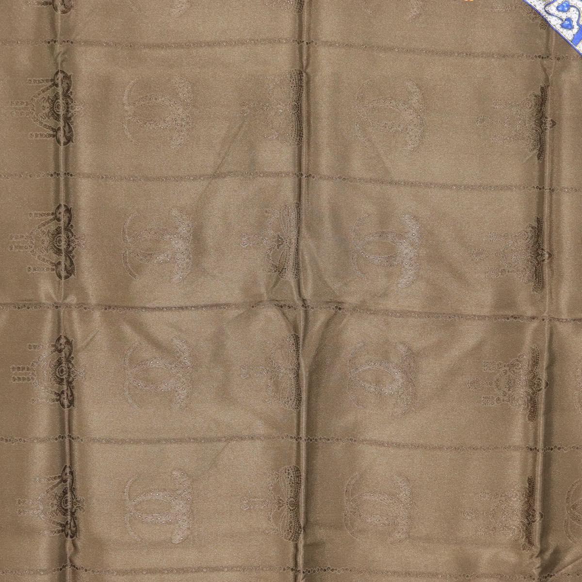 CARTIER Scarf Silk Khaki Auth am10834V