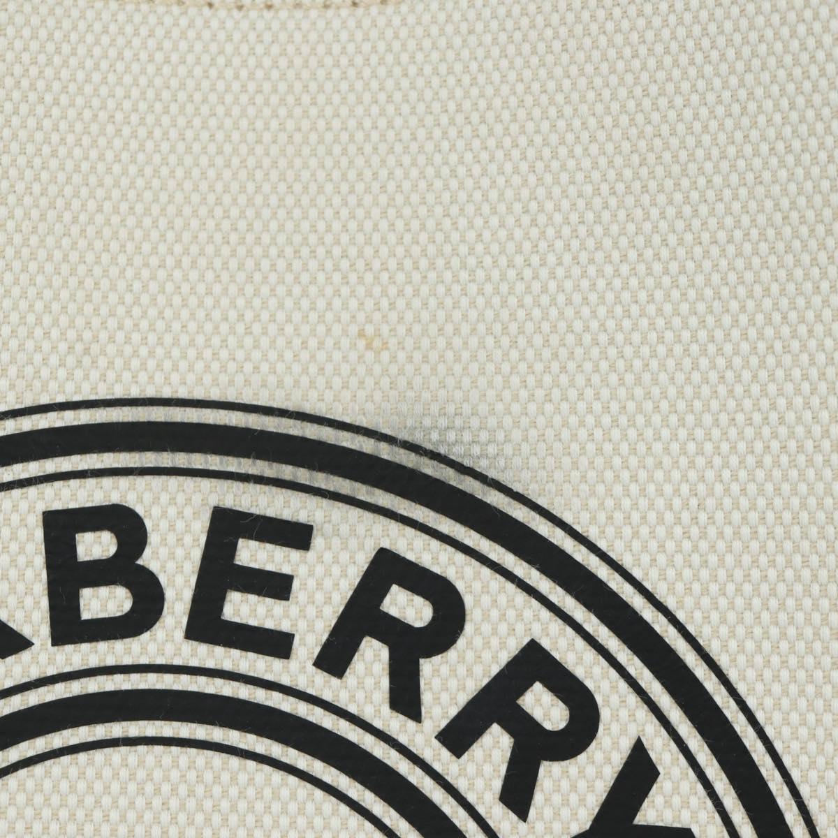 BURBERRY Peggy Bucket Bag Hand Bag Canvas 2way White Black Auth am10836V