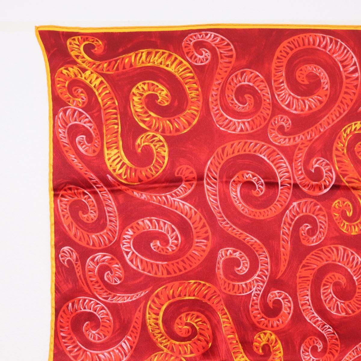 SAINT LAURENT Scarf Silk Red Auth am10844V
