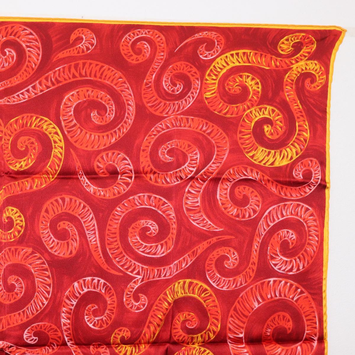 SAINT LAURENT Scarf Silk Red Auth am10844V