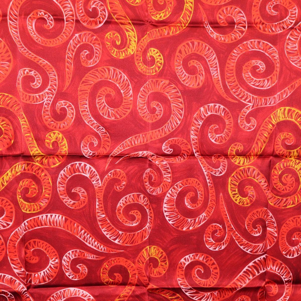 SAINT LAURENT Scarf Silk Red Auth am10844V