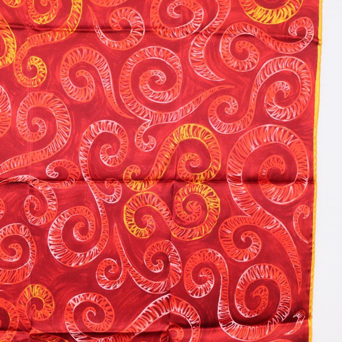SAINT LAURENT Scarf Silk Red Auth am10844V