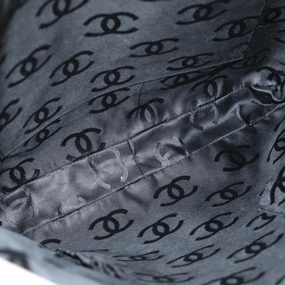 CHANEL Cambon Line Matelasse Shoulder Bag Lamb Skin Beige Black CC Auth am10849V