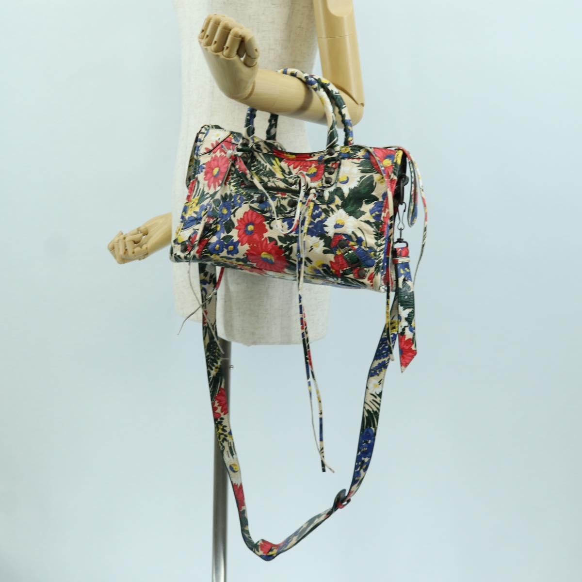 BALENCIAGA Floral The City Bag Leather 2way Multicolor 173084 Auth am10850SAV