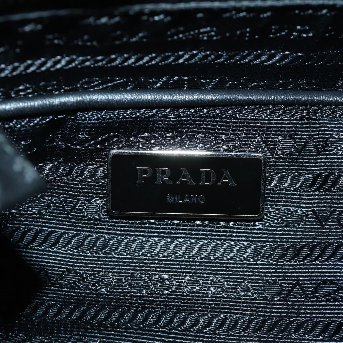 PRADA Backpack Leather Black Gold Auth am10852SAV