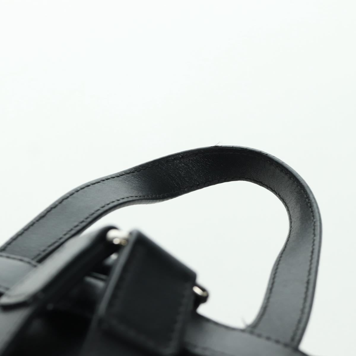 PRADA Backpack Leather Black Gold Auth am10852SAV