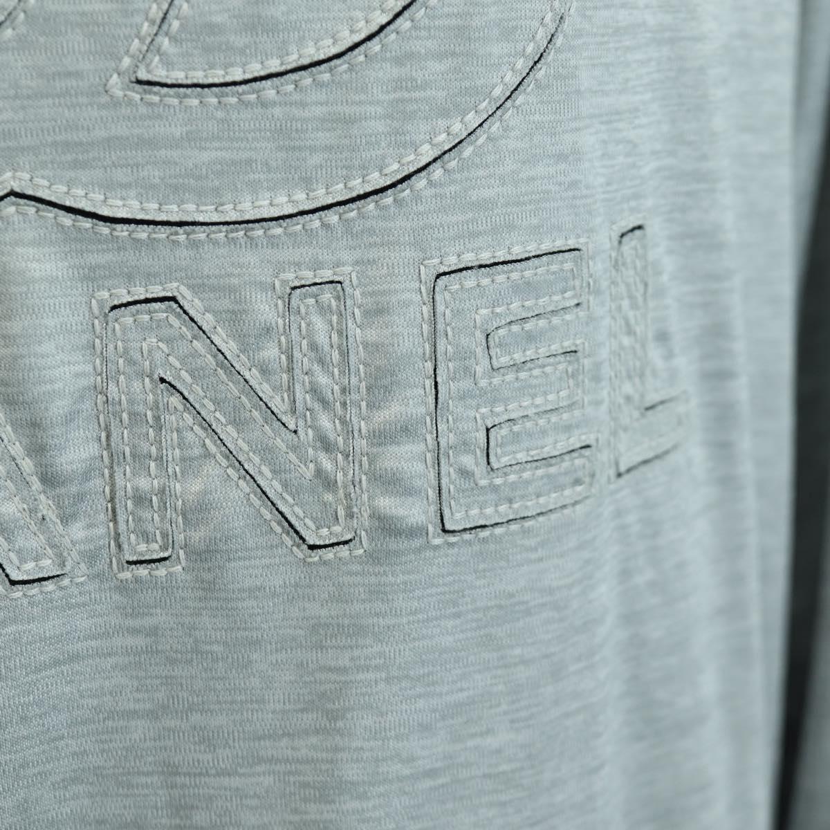 CHANEL CC Tops Rayon Size 36 Silver CC Auth am10856V