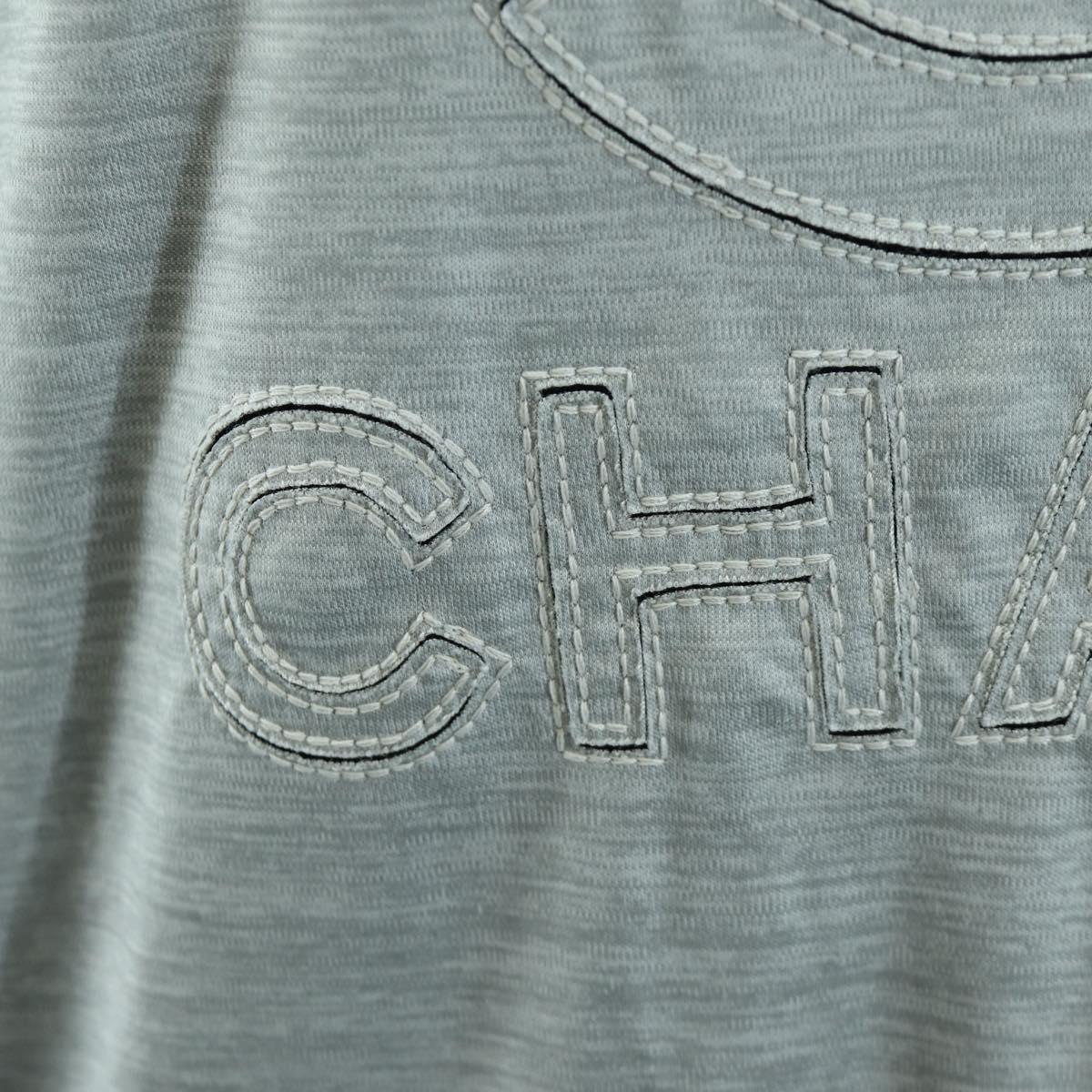CHANEL CC Tops Rayon Size 36 Silver CC Auth am10856V