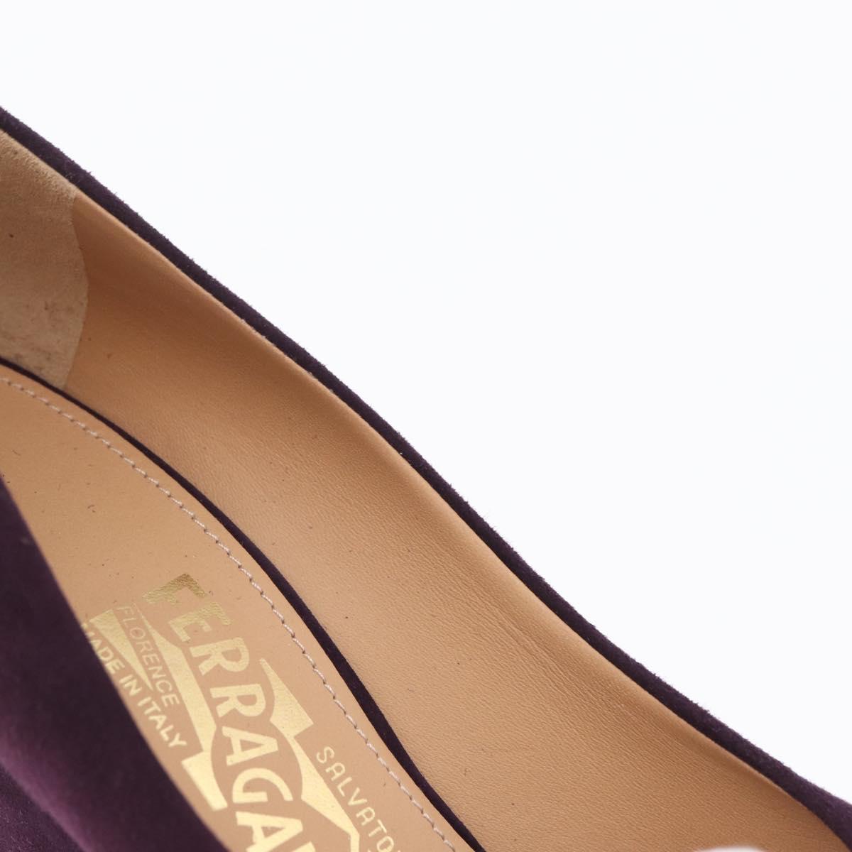 Salvatore Ferragamo Pumps Suede Size 7 Purple Auth am10858V