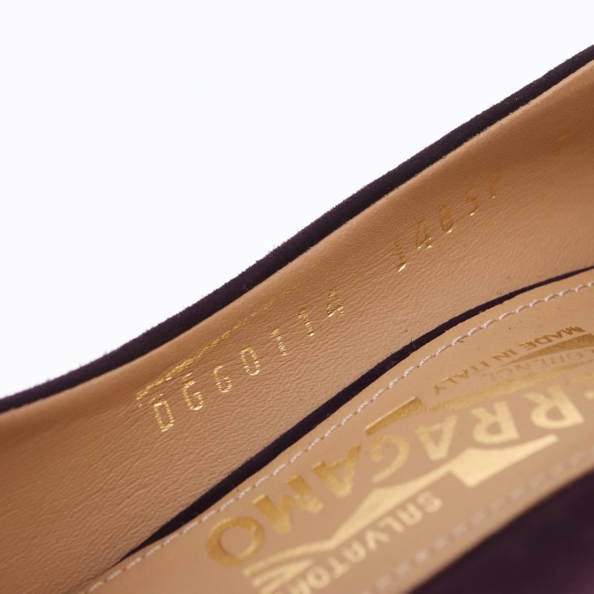 Salvatore Ferragamo Pumps Suede Size 7 Purple Auth am10858V