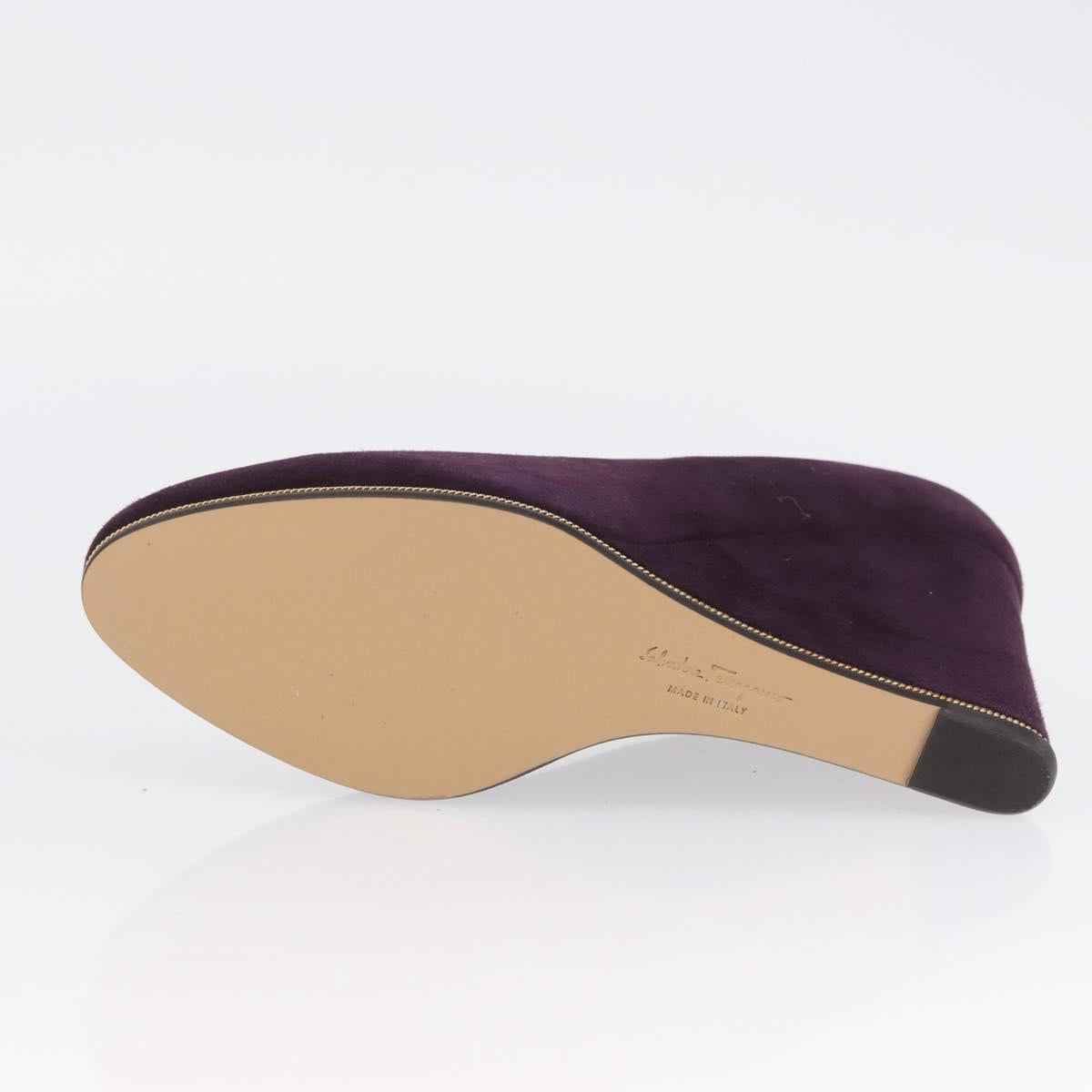 Salvatore Ferragamo Pumps Suede Size 7 Purple Auth am10858V