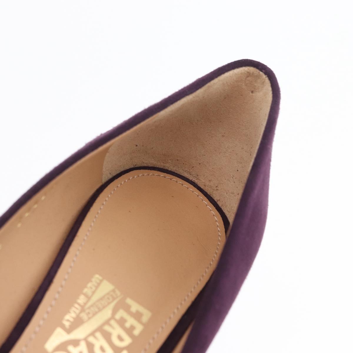 Salvatore Ferragamo Pumps Suede Size 7 Purple Auth am10858V