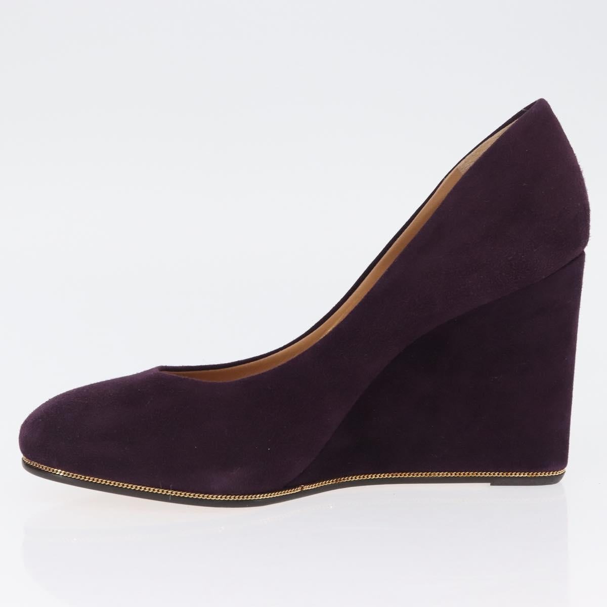 Salvatore Ferragamo Pumps Suede Size 7 Purple Auth am10858V