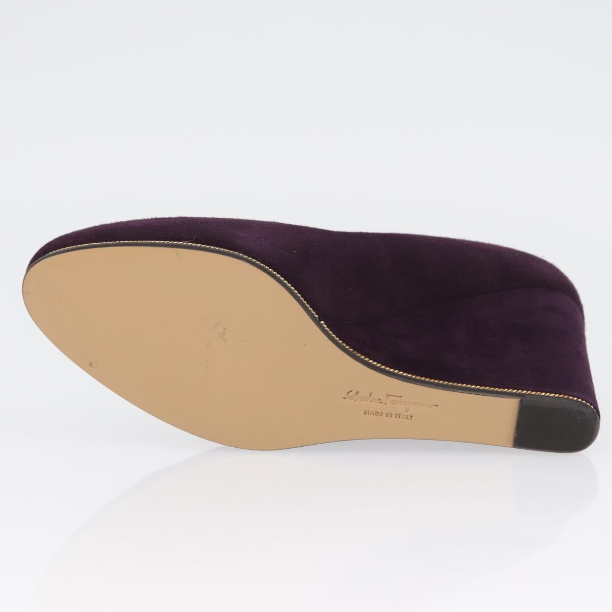 Salvatore Ferragamo Pumps Suede Size 7 Purple Auth am10858V