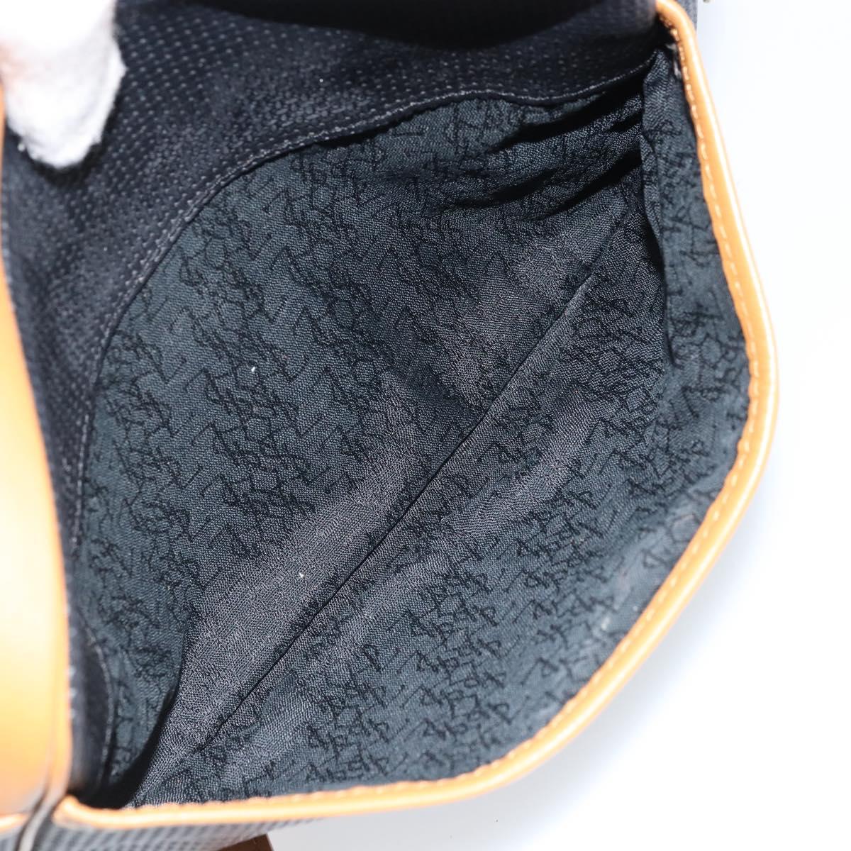 SAINT LAURENT Shoulder Bag PVC Navy Gold Auth am10861V