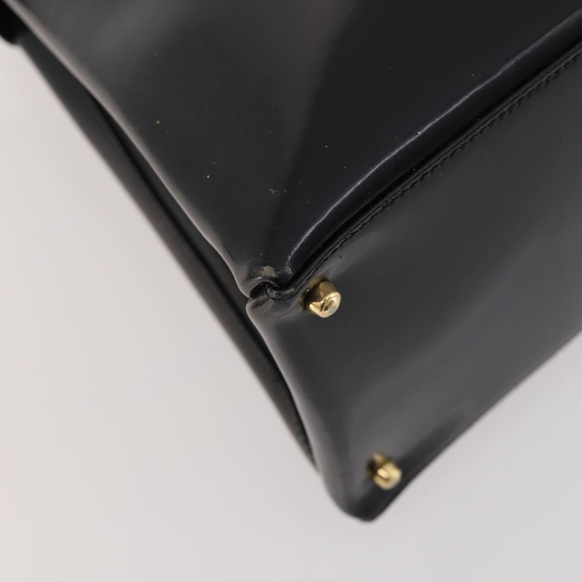 GUCCI Tote Bag Patent leather 2way Black Gold 000 1669 0503 Auth am10865