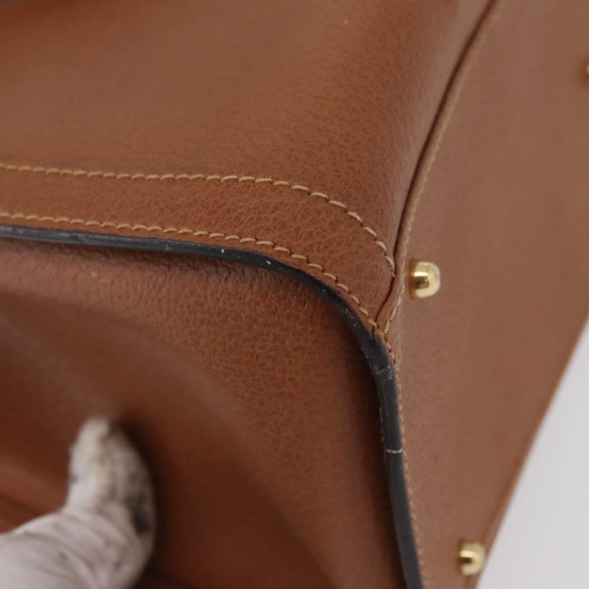 GUCCI Bamboo Hand Bag Leather Brown Gold 002 2853 0260 0 Auth am10871
