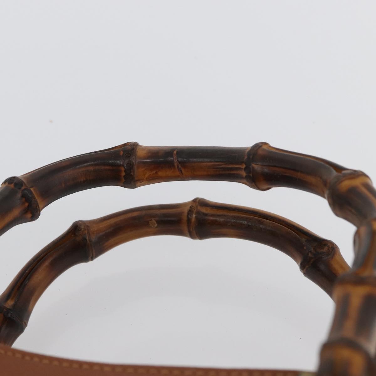 GUCCI Bamboo Hand Bag Leather Brown Gold 002 2853 0260 0 Auth am10871