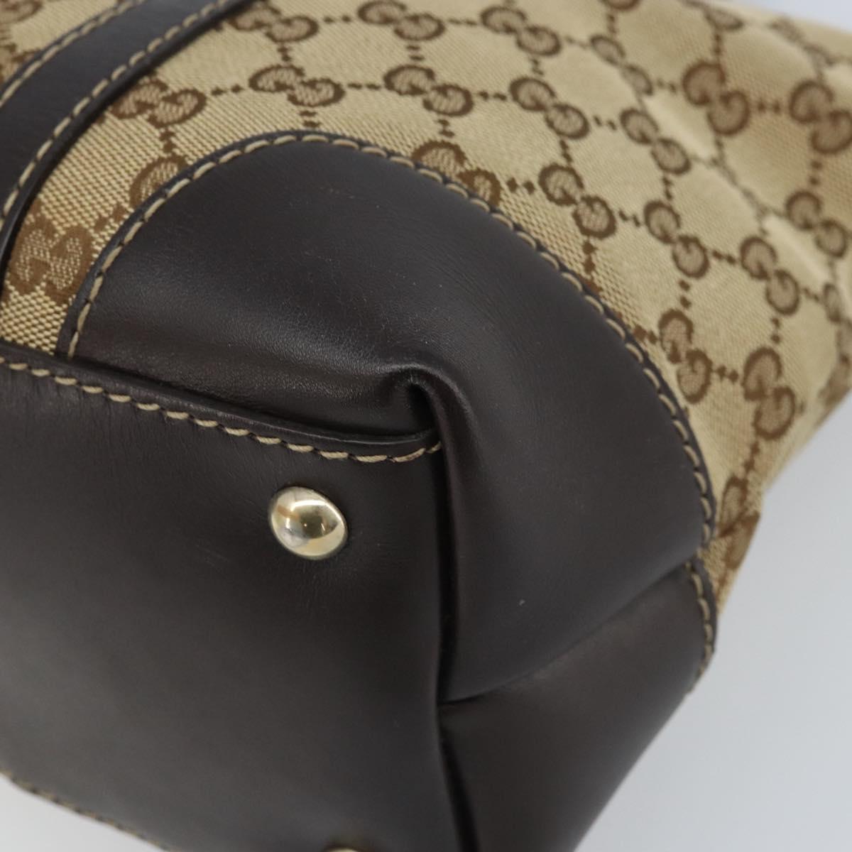 GUCCI GG Canvas Lovely Hand Bag Beige Gold 257069 Auth am10873V