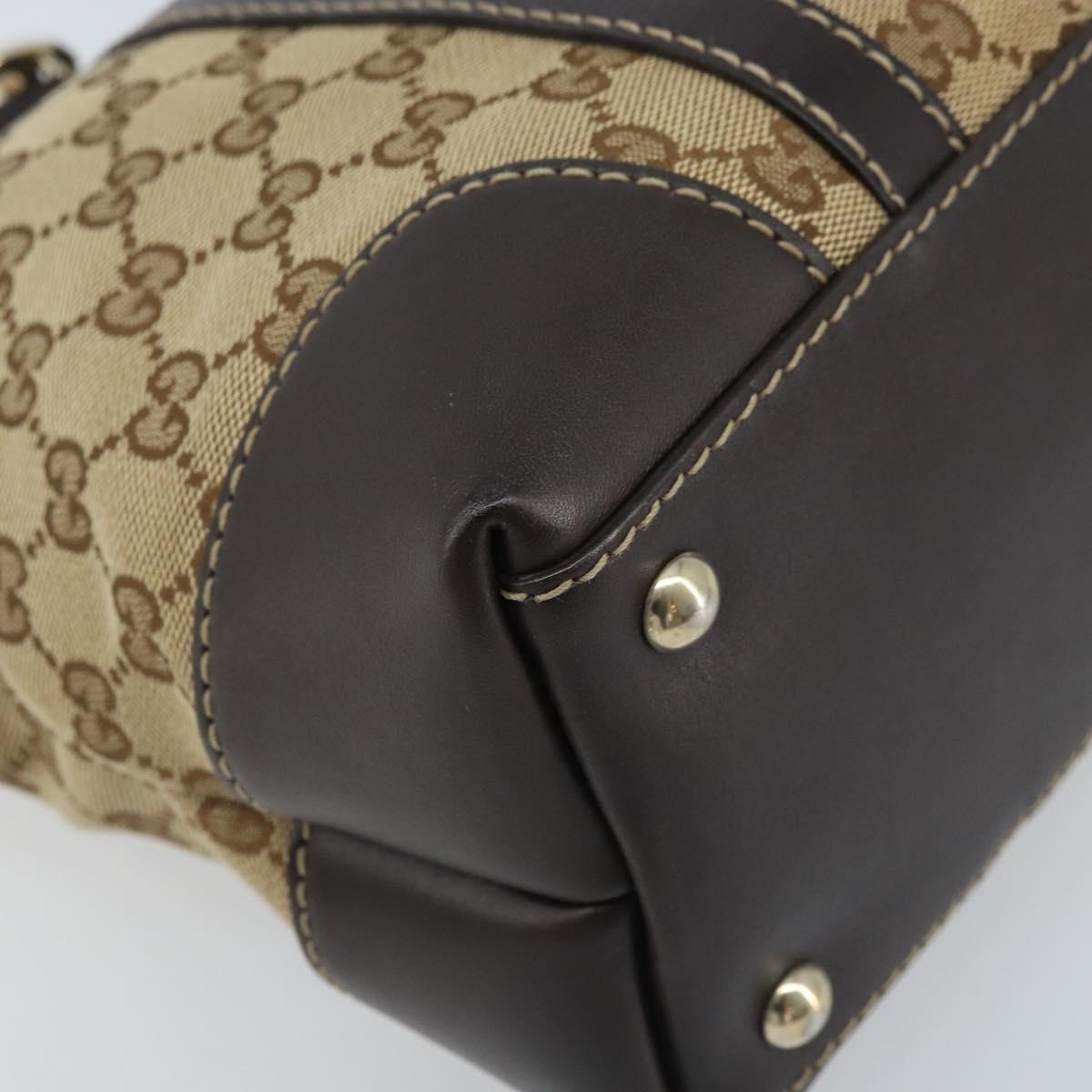 GUCCI GG Canvas Lovely Hand Bag Beige Gold 257069 Auth am10873V