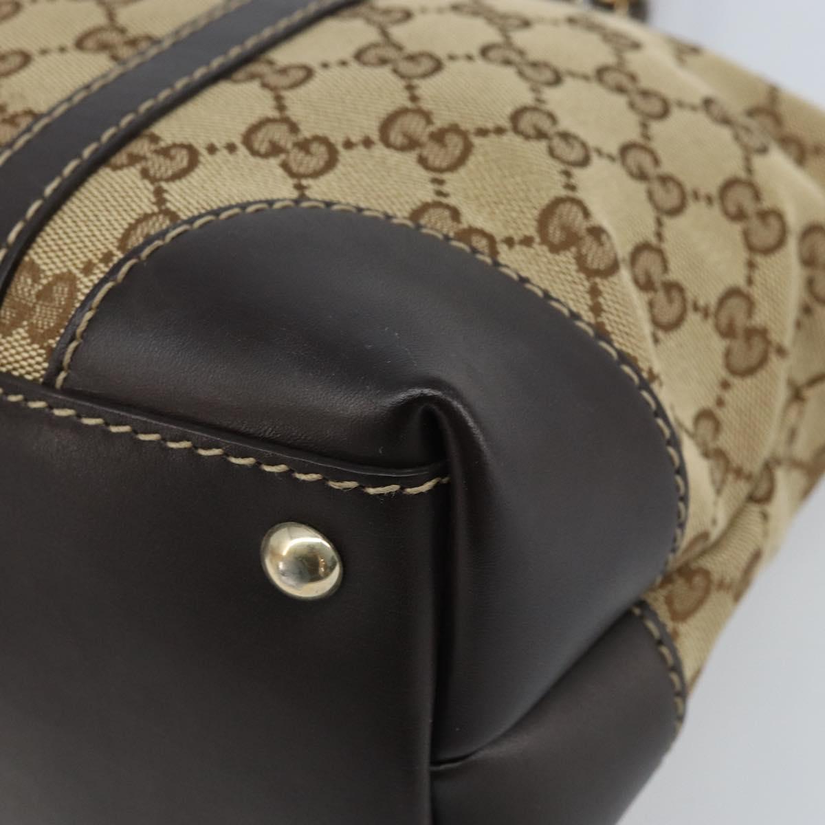 GUCCI GG Canvas Lovely Hand Bag Beige Gold 257069 Auth am10873V
