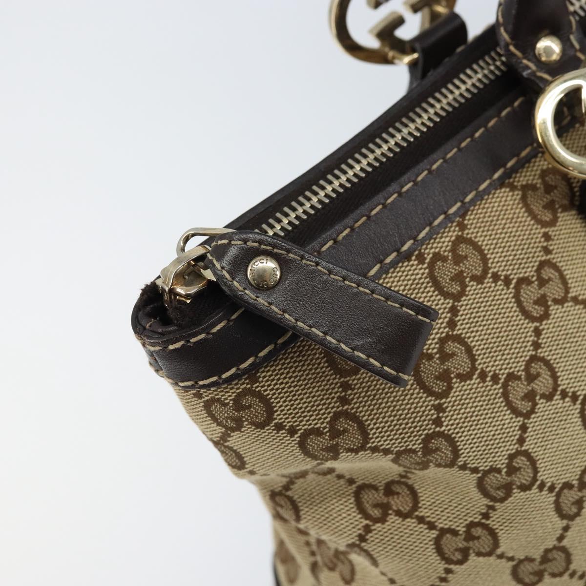 GUCCI GG Canvas Lovely Hand Bag Beige Gold 257069 Auth am10873V