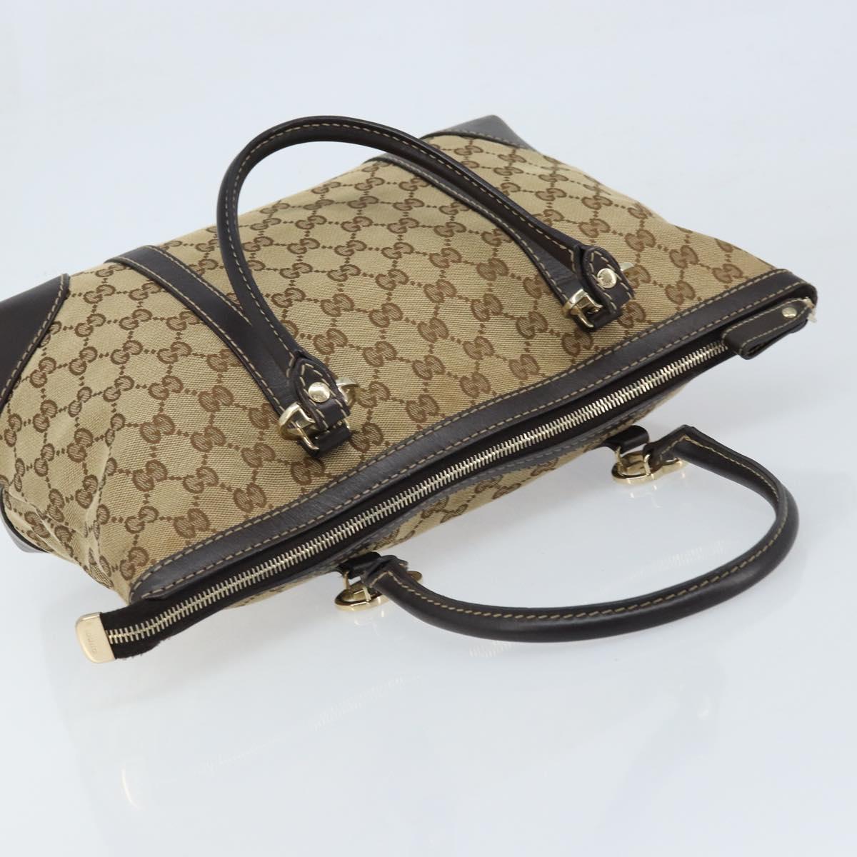 GUCCI GG Canvas Lovely Hand Bag Beige Gold 257069 Auth am10873V