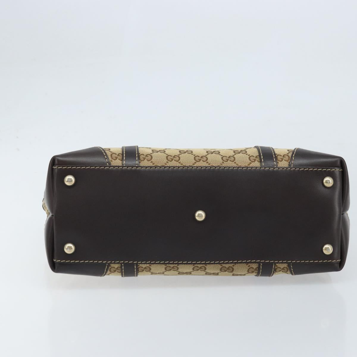 GUCCI GG Canvas Lovely Hand Bag Beige Gold 257069 Auth am10873V
