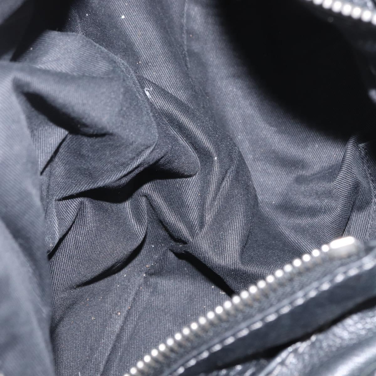 Chloe Paddington Hand Bag Leather Black Gold Silver Auth am10875SAV