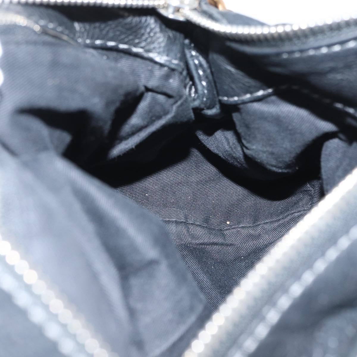 Chloe Paddington Hand Bag Leather Black Gold Silver Auth am10875SAV